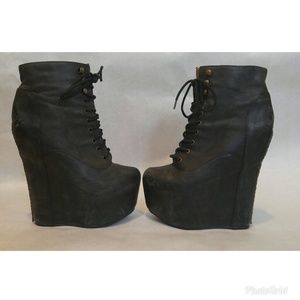 Jeffrey Campbell Damsel Calfskin Platform Boots